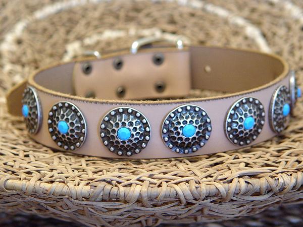 Leather dog collar for Siberian Husky or Akita inu