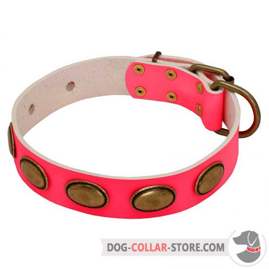 Leather Dog Collar - Royal Pink – Markedcorner