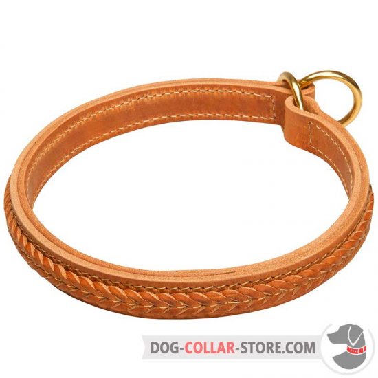 Leather dog choke clearance collar