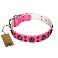 Sporty & Rich Leather Pet Lead - Pink