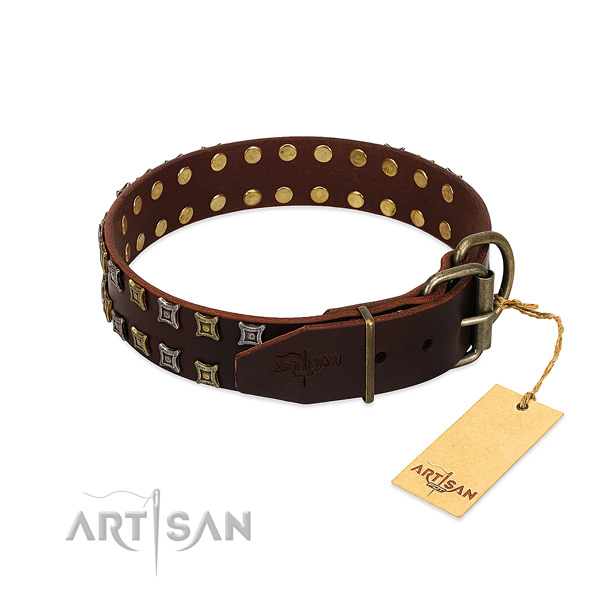 Top rate natural leather dog collar created for your pet