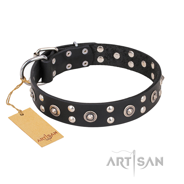 Handy use unique dog collar with corrosion proof buckle